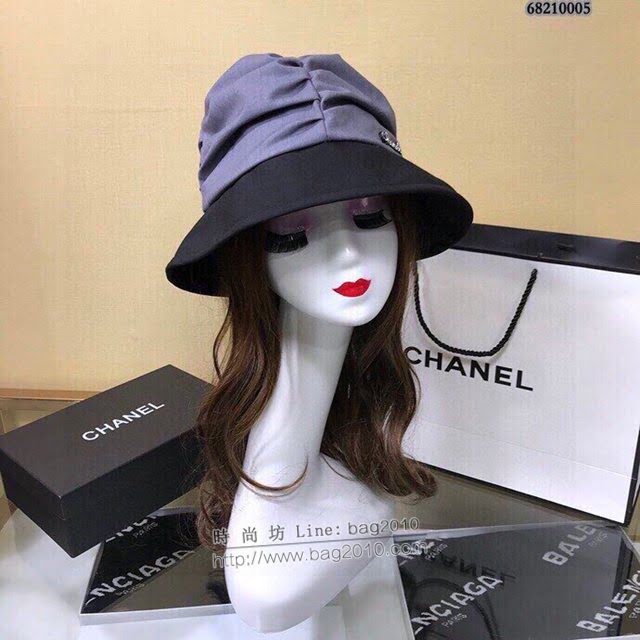 Chanel新品女士帽子 香奈兒春夏褶皺漁夫帽遮陽帽  mm1431